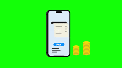 mobile-online-pay-receipt-icon-Animation-loop-motion-graphics-video-transparent-background-with-alpha-channel